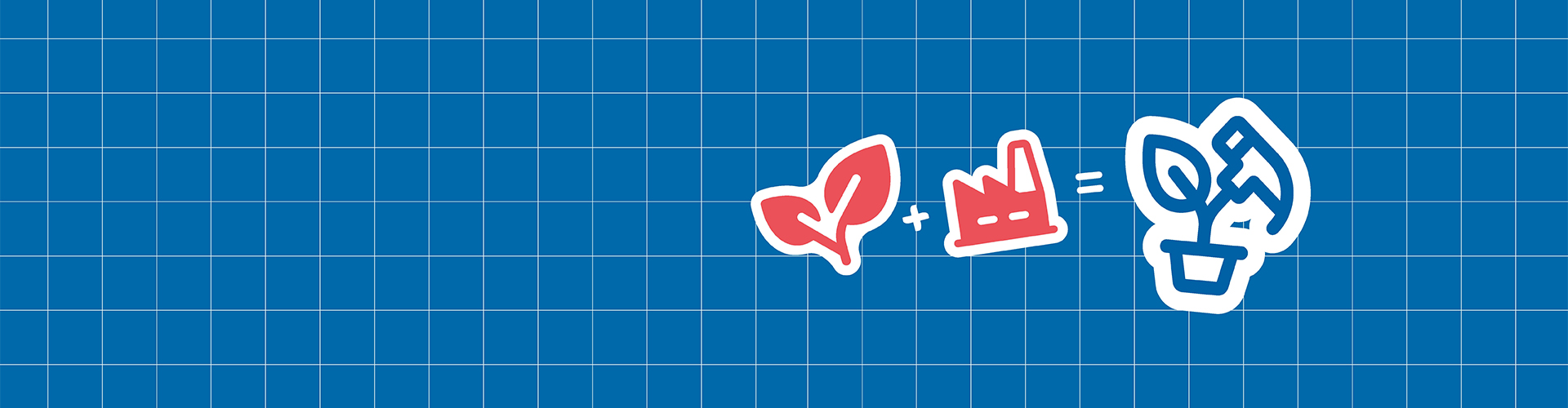 Icons: Natur + Industrie = Pflanze im Topf.